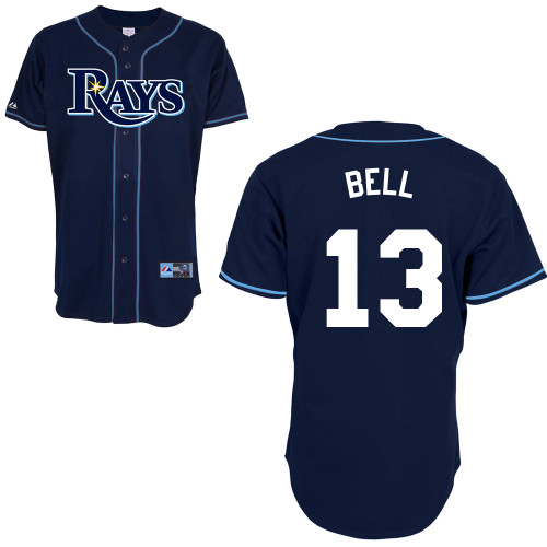 Heath Bell #13 Youth Baseball Jersey-Tampa Bay Rays Authentic Alternate 2 Navy Cool Base MLB Jersey
